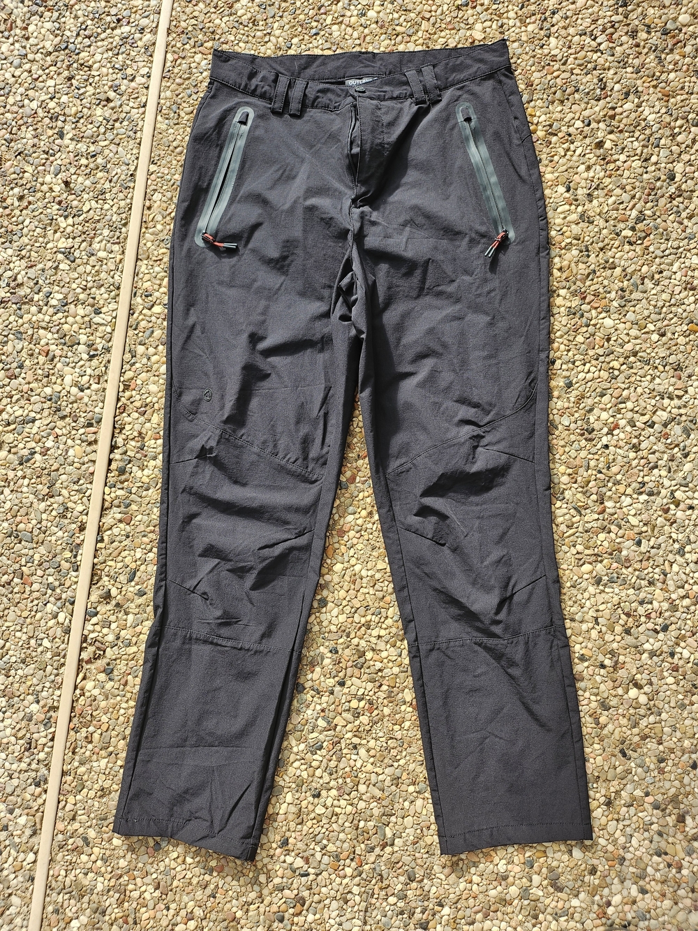 Outland Black Nylon Water Repellant Outdoor Technical Pants 32 32